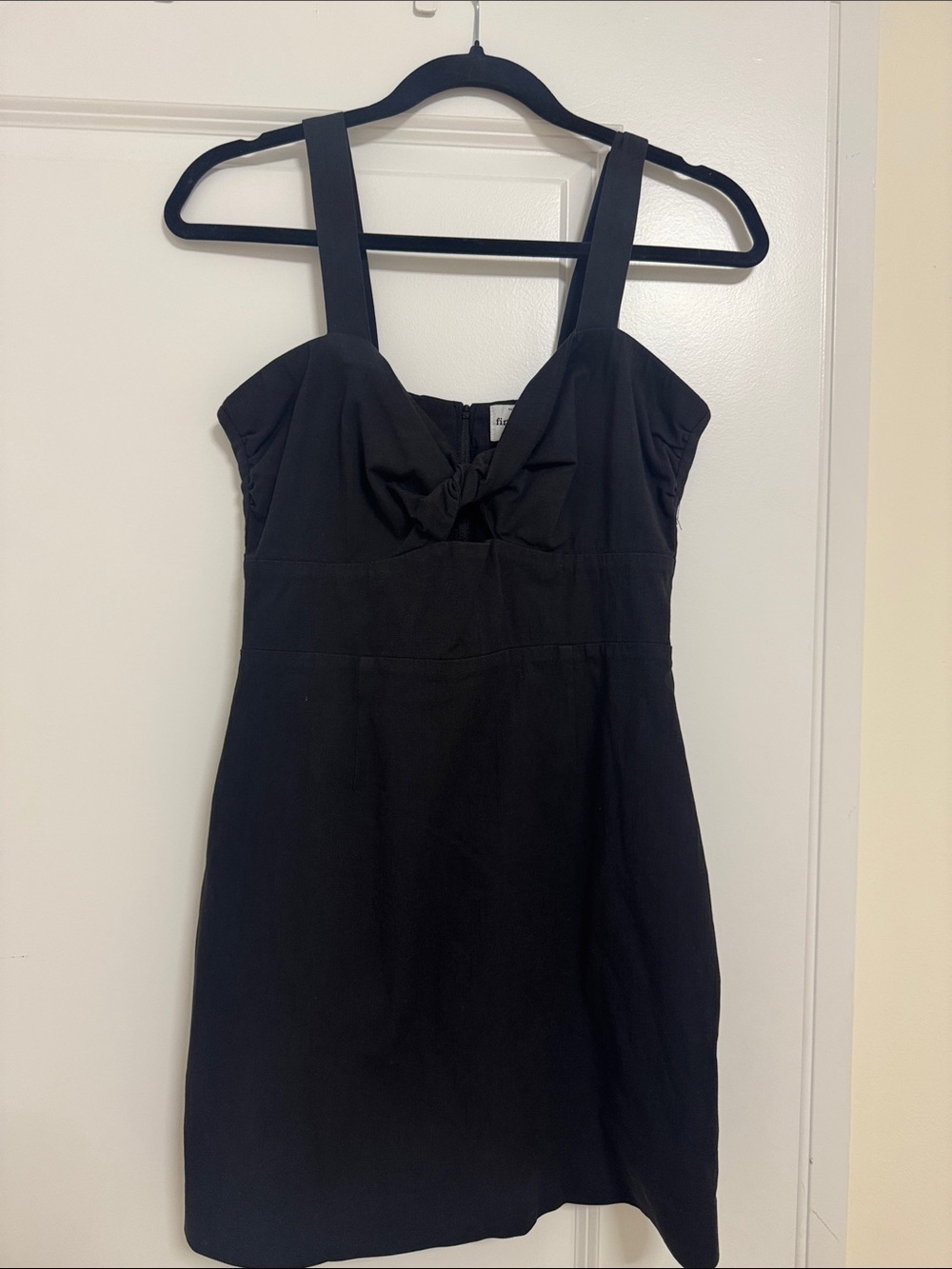Finders Keepers Black Mini Dress with Knot Detail